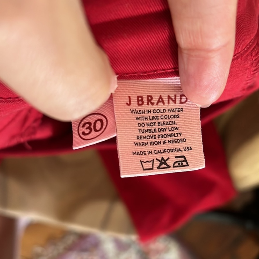 J Brand red corduroy skinny jeans - Picture 4 of 4